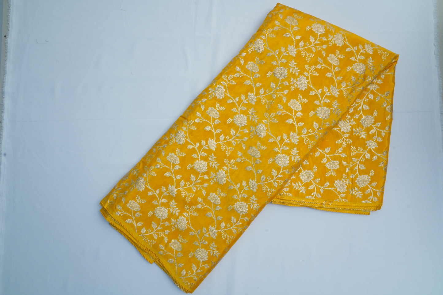 Yellow Jaal Banarasi Fabric