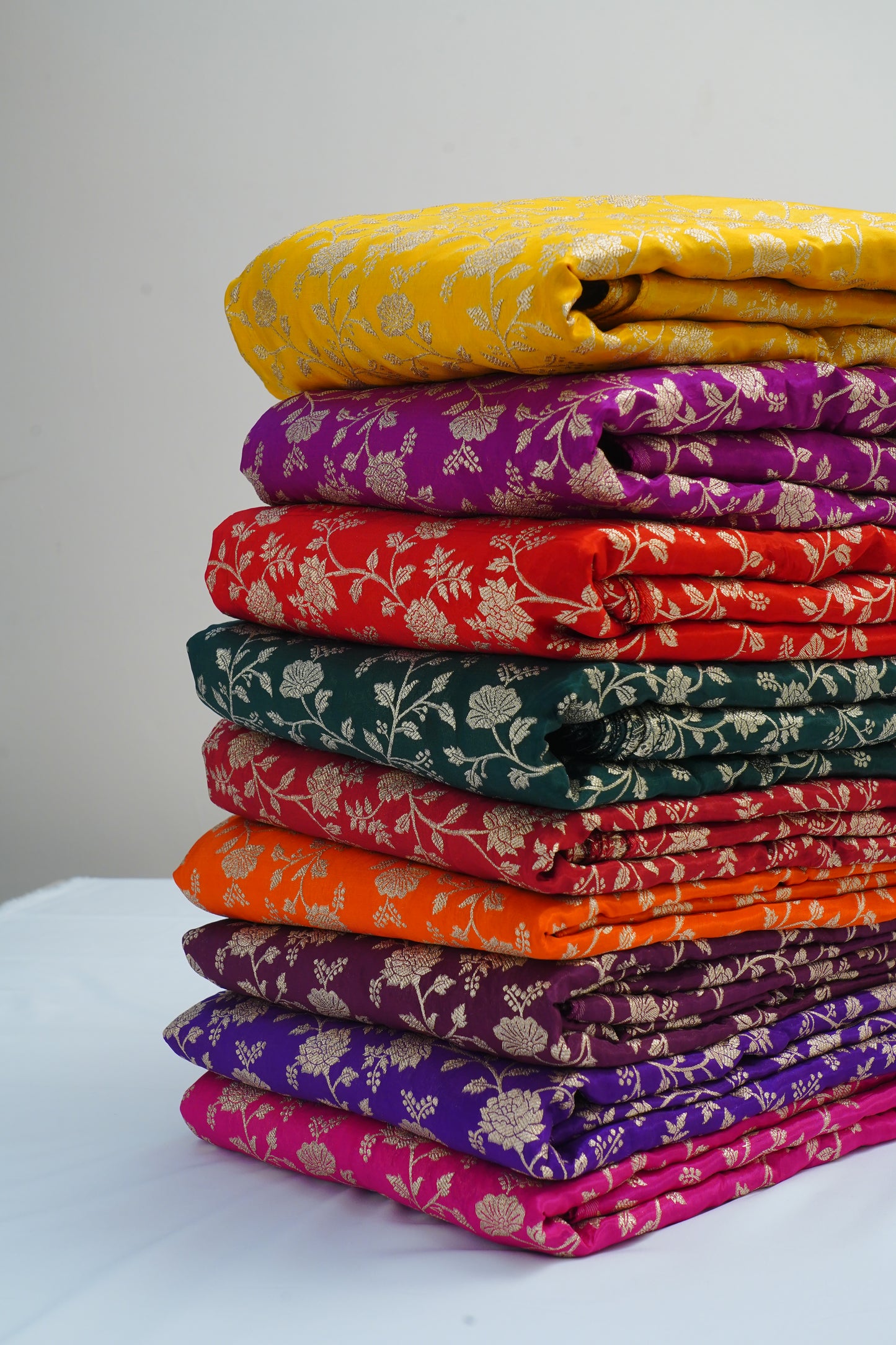 Red Jaal Banarasi Fabric