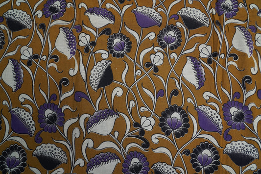 KALAMKARI COTTON - Mustard ochre base