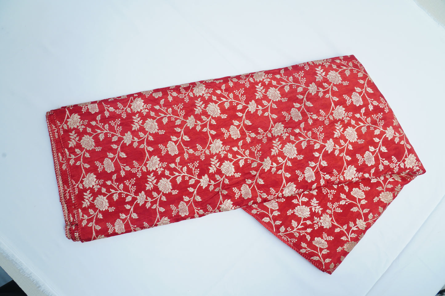 Maroon Jaal Banarasi Fabric