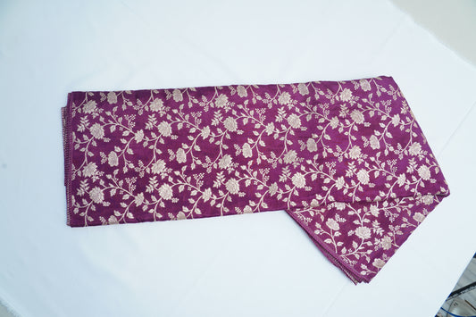 Wine Jaal Banarasi Fabric