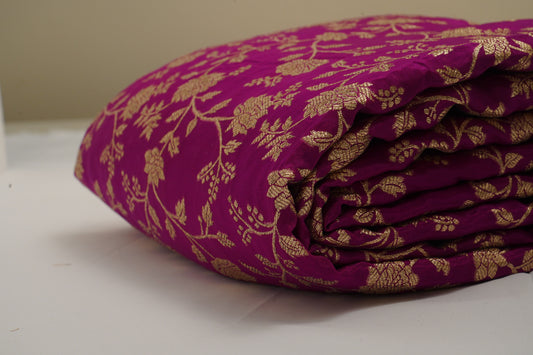 Magenta Pink Jaal Banarasi Fabric