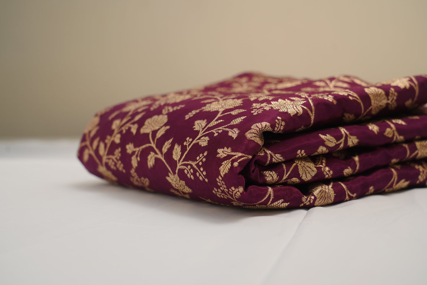 Wine Jaal Banarasi Fabric