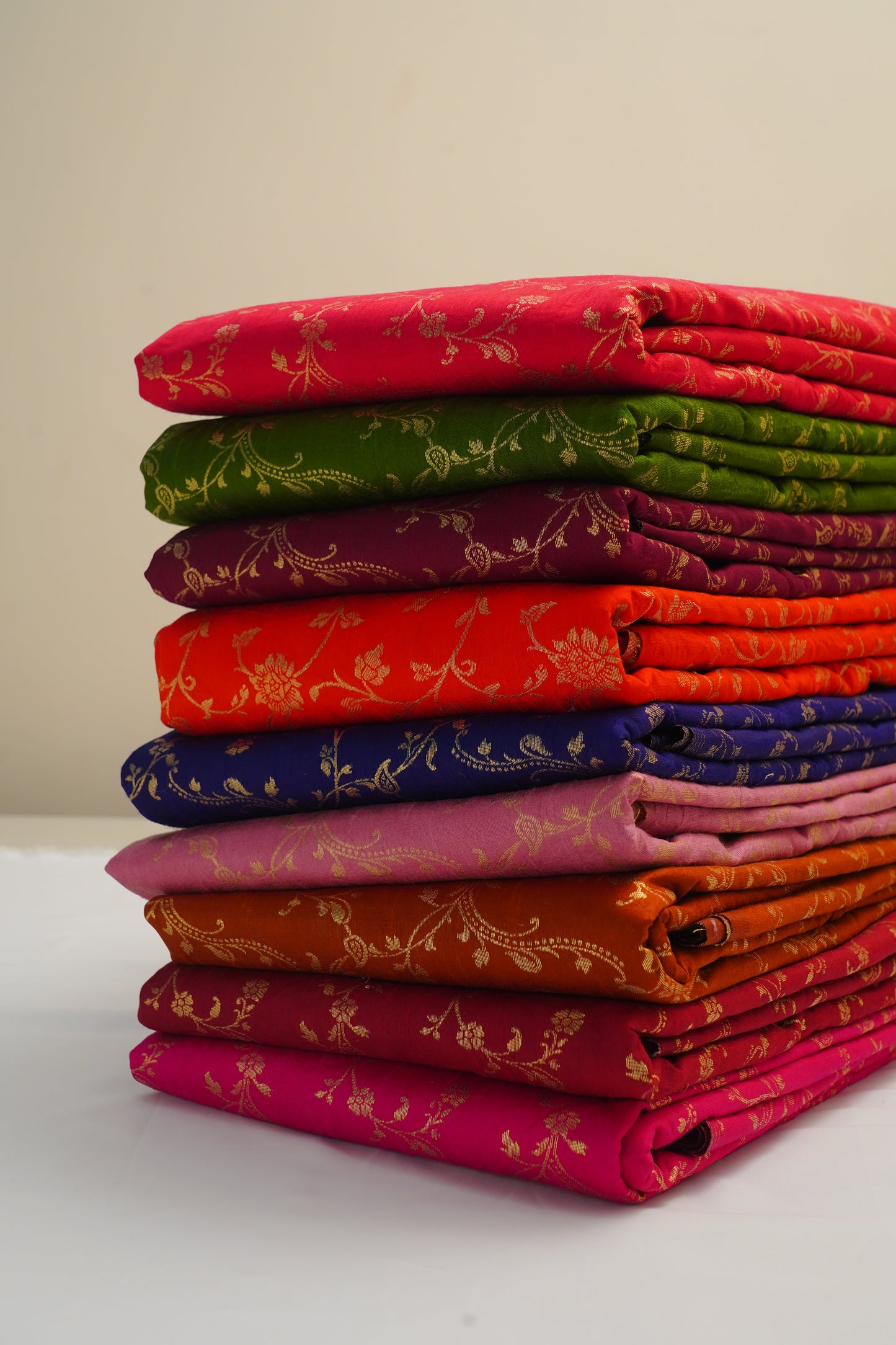 Pure Brocade Wine Banarasi Fabric