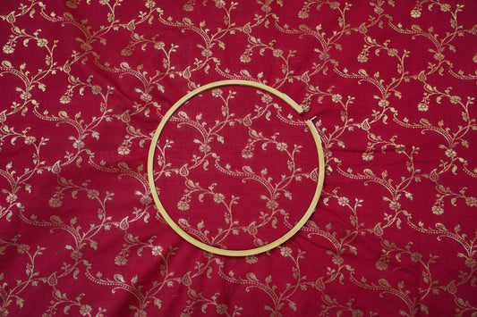 Pure Brocade Maroon Banarasi Fabric