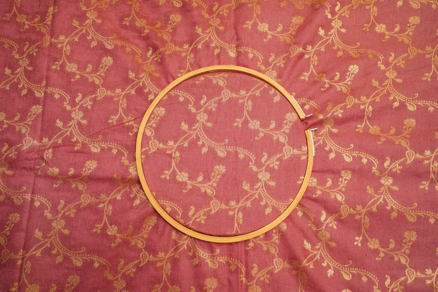 Pure Brocade Onion Pink Banarasi Fabric