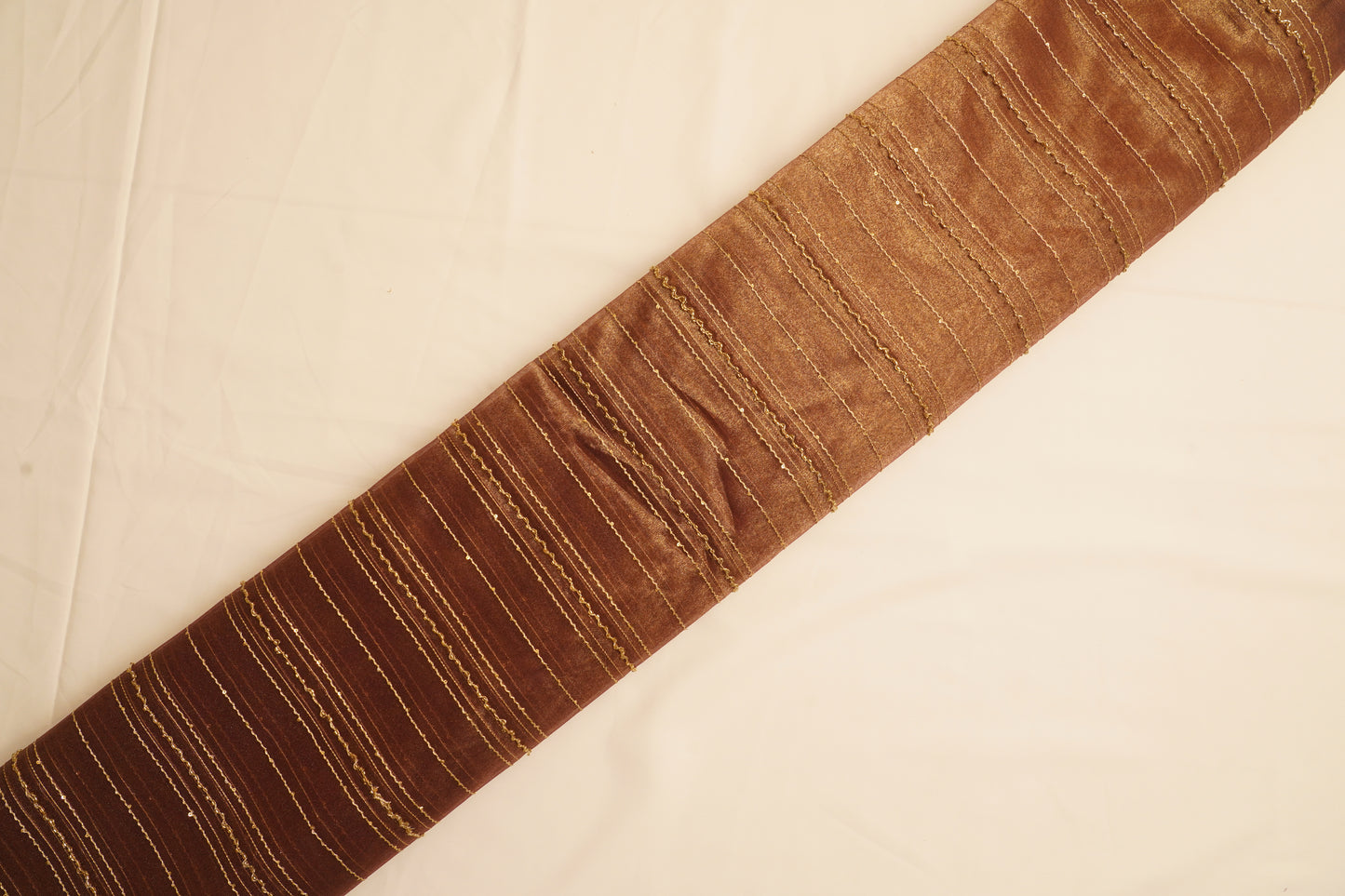 Wine Tissue Crush Sequence Fabric