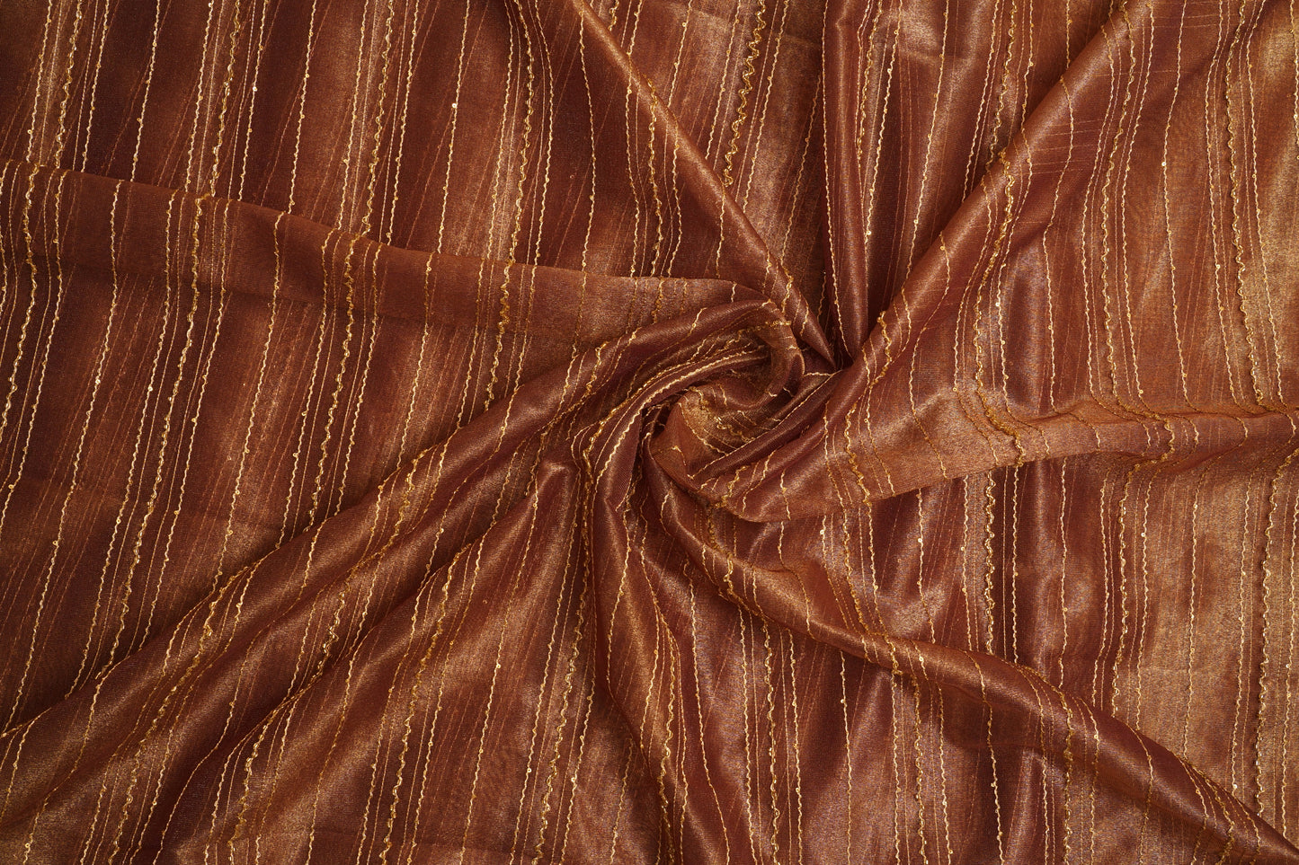 Wine Tissue Crush Sequence Fabric