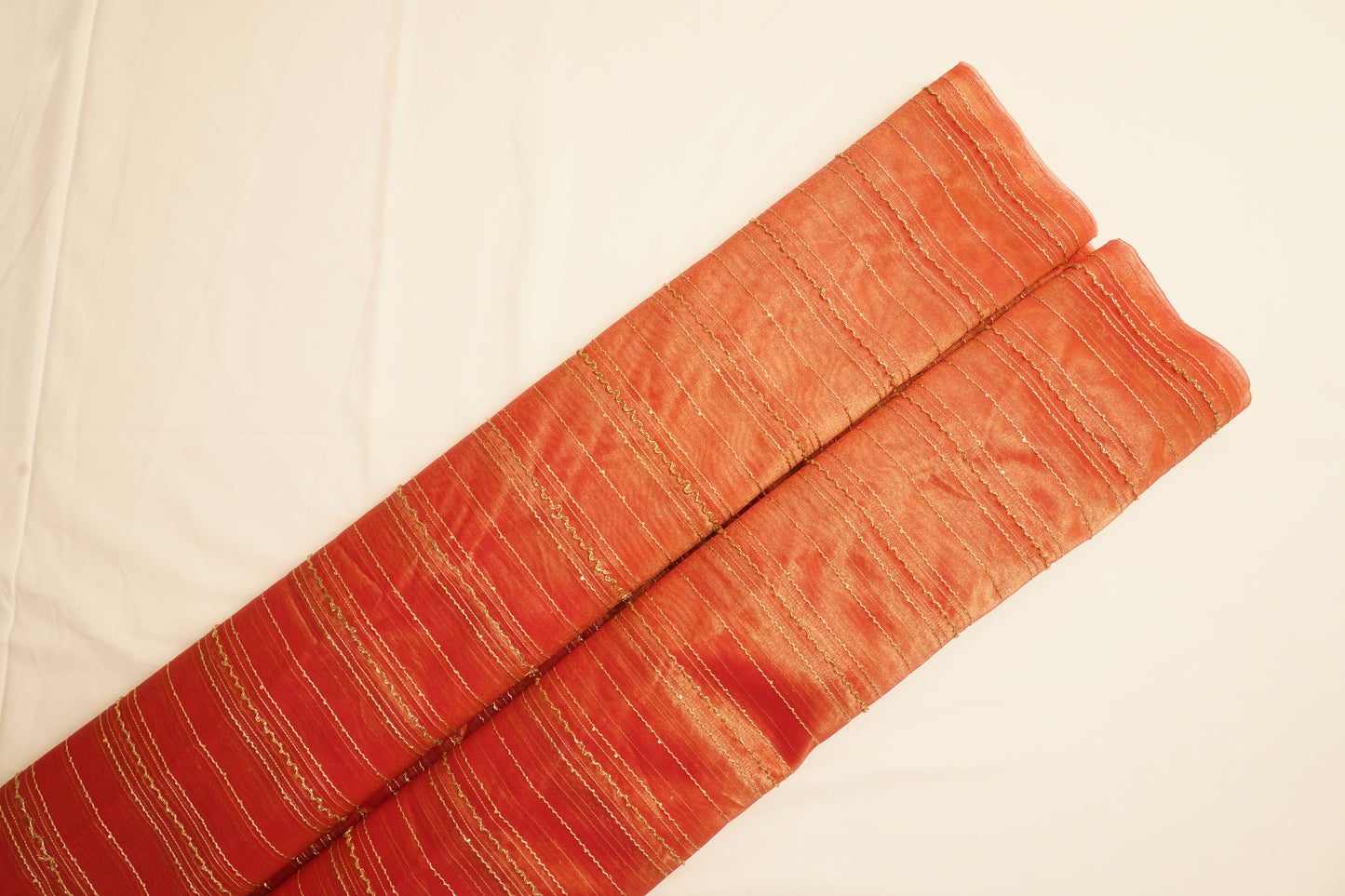 Rani Pink Tissue Crush Sequence Fabric