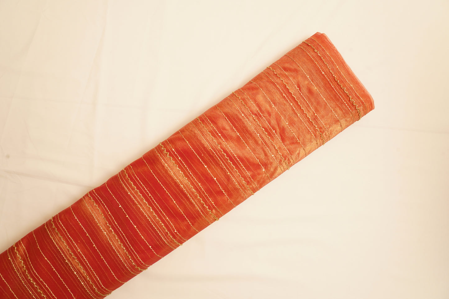 Rani Pink Tissue Crush Sequence Fabric