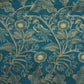 Teal Blue Raw Silk Brocade