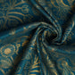 Teal Blue Raw Silk Brocade