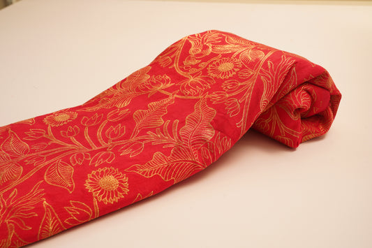 Taffy Pink Elegance – Raw Silk Brocade