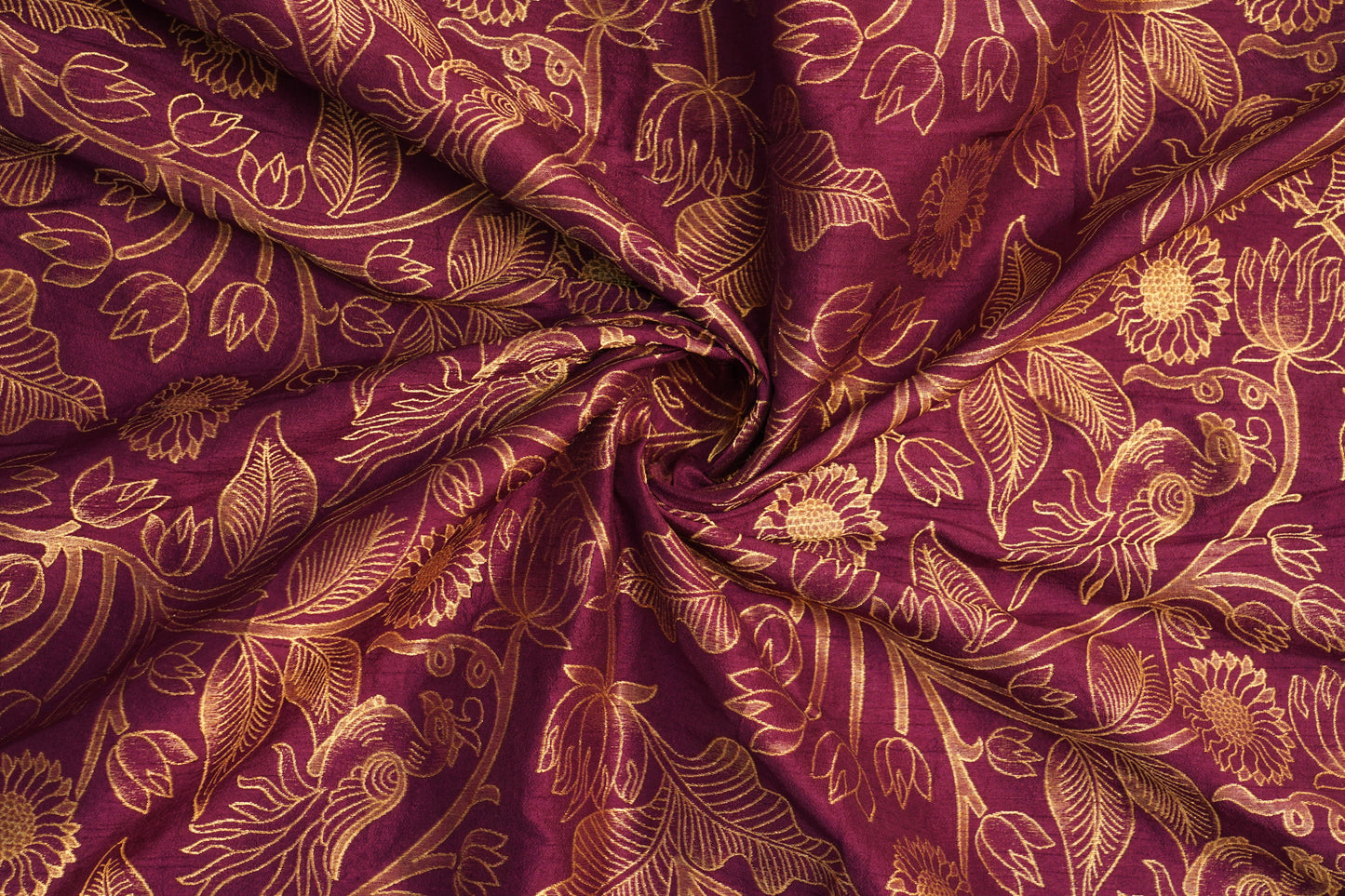 Wine Royale – Raw Silk Brocade
