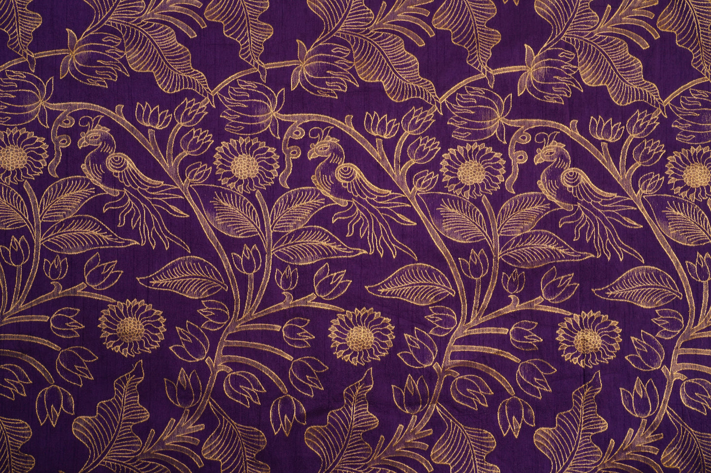 Royal Purple Orchid Glow – Raw Silk Brocade