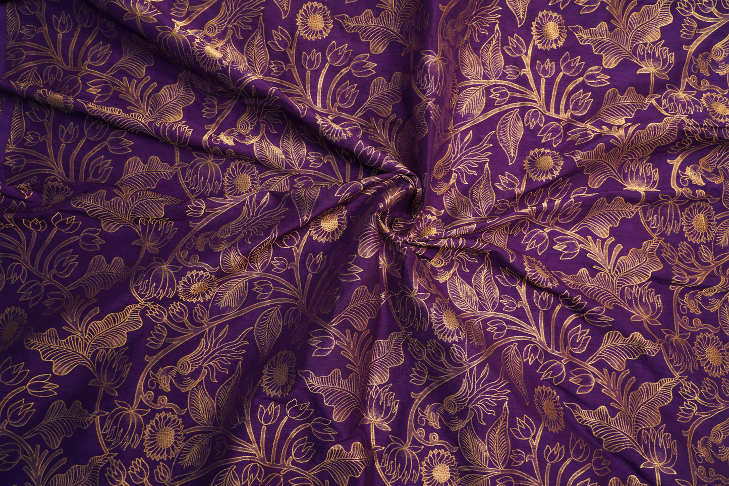 Royal Purple Orchid Glow – Raw Silk Brocade