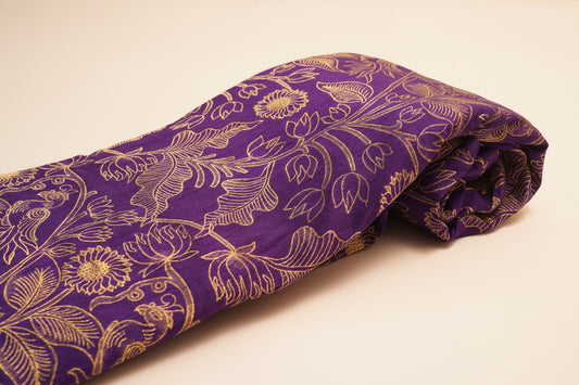 Royal Purple Orchid Glow – Raw Silk Brocade