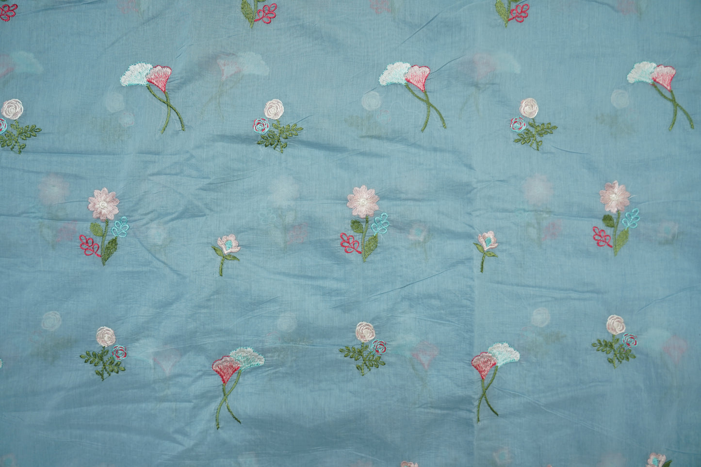 EMBROIDERY MUL COTTON - Sky Blue Dream