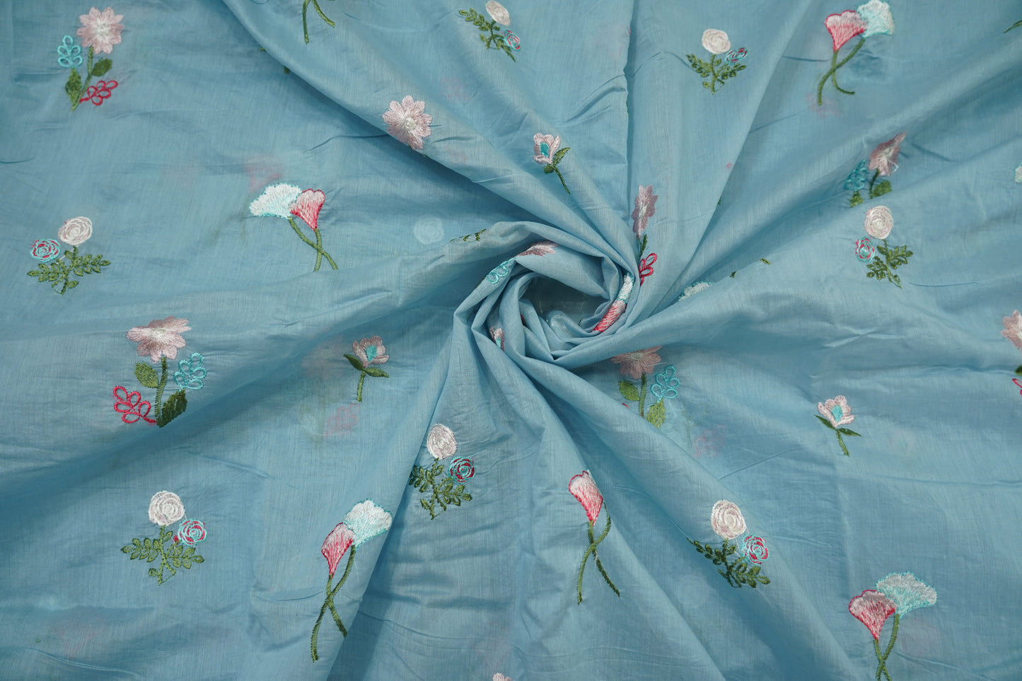 EMBROIDERY MUL COTTON - Sky Blue Dream