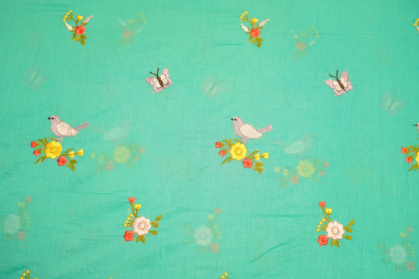 EMBROIDERY MUL COTTON - Sea Green / Aqua Green