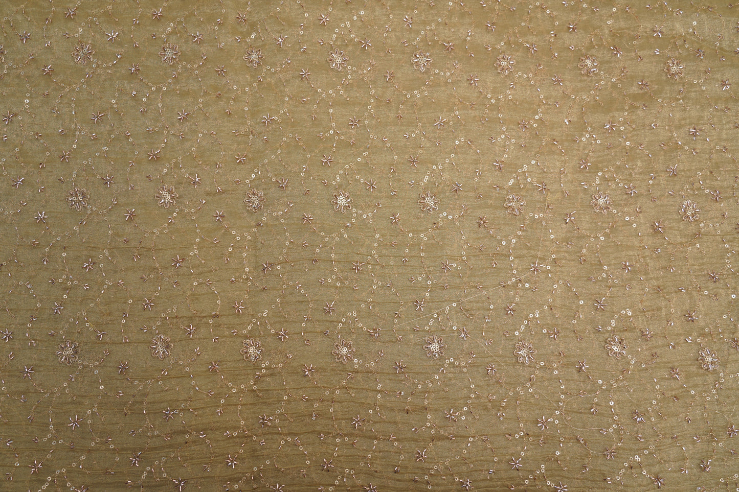 Premium Embroidered Crush Silk Fabric