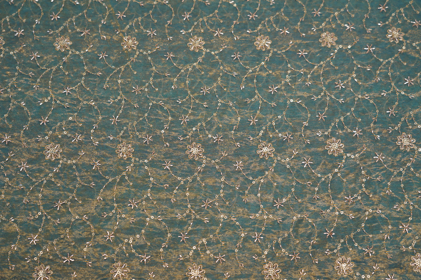 Premium Embroidered Crush Silk Fabric