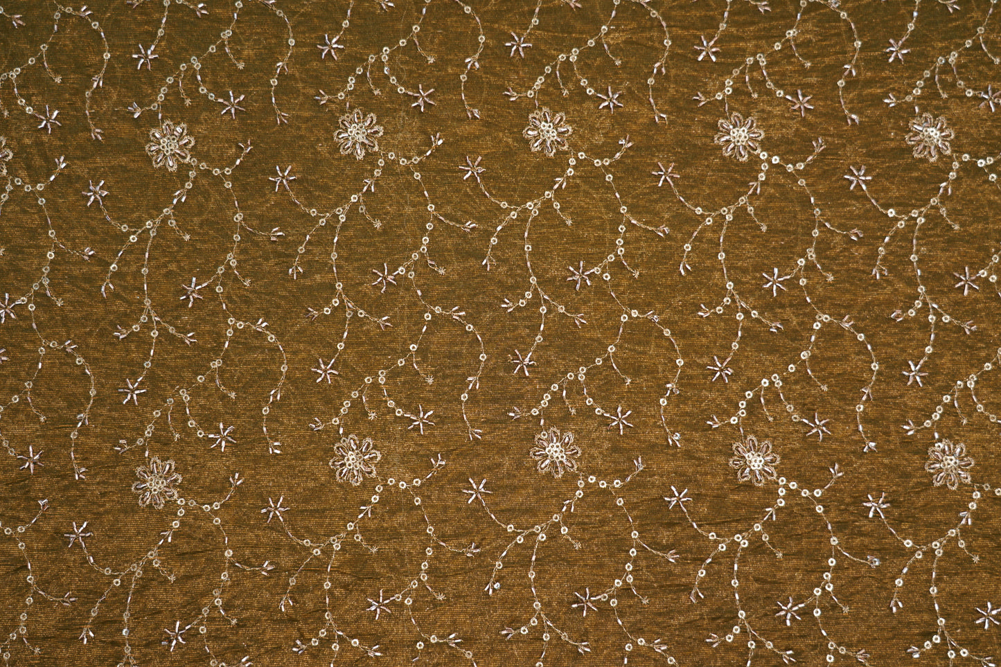 Premium Embroidered Crush Silk Fabric