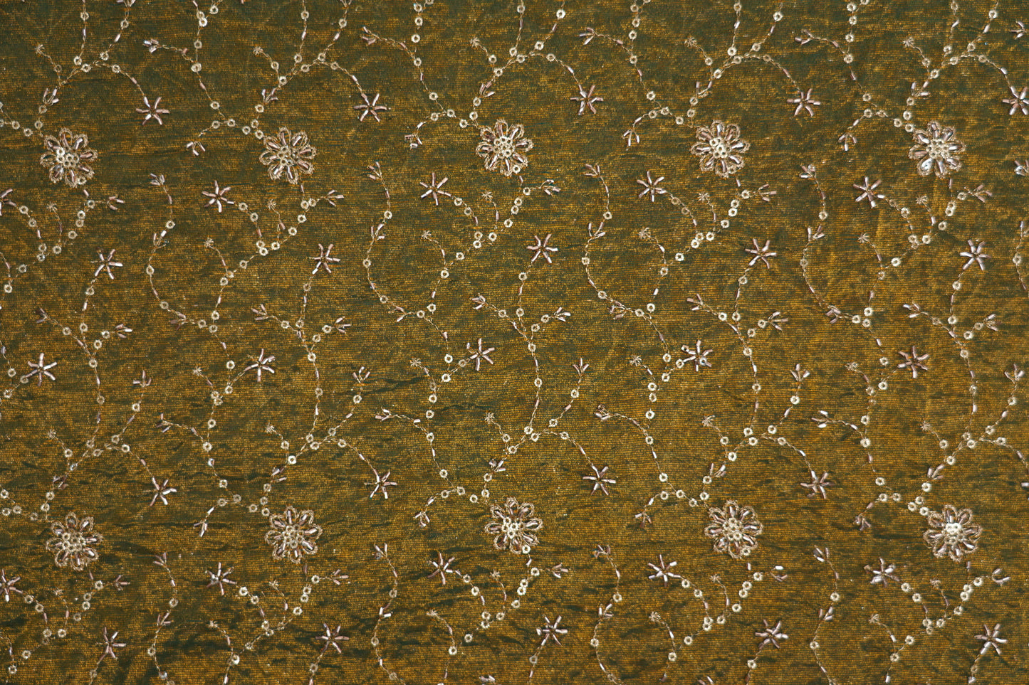 Premium Embroidered Crush Silk Fabric