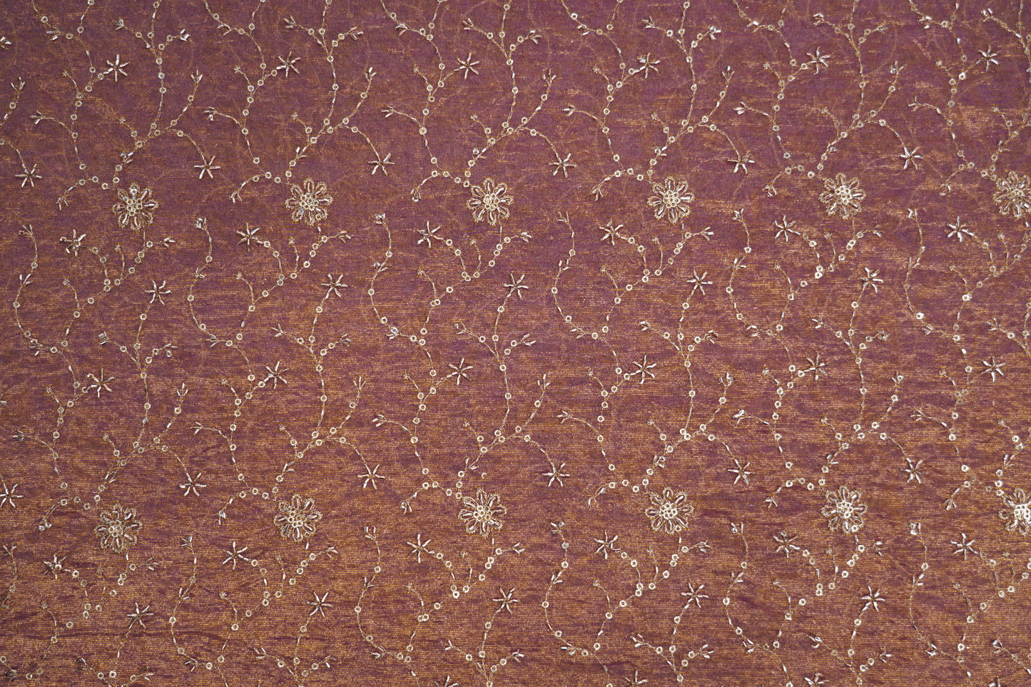 Premium Embroidered Crush Silk Fabric