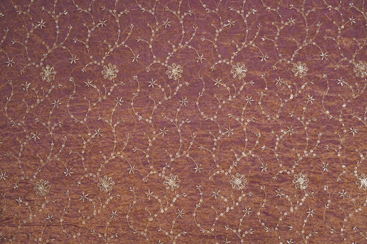 Premium Embroidered Crush Silk Fabric