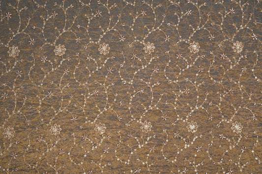 Premium Embroidered Crush Silk Fabric