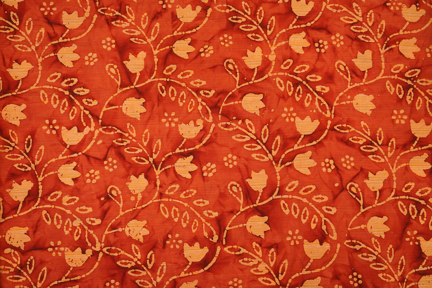 wax batik cotton - burnt orange