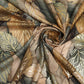 BSY SILK FABRIC WITH FOIL - Forest Green leaves