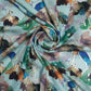 BSY SILK FABRIC WITH FOIL - Mint Green base