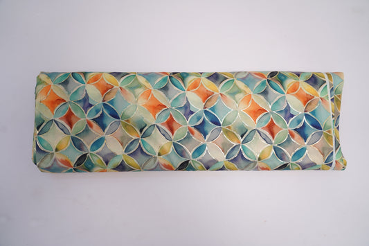 BSY SILK FABRIC WITH FOIL - Aqua-Mint base