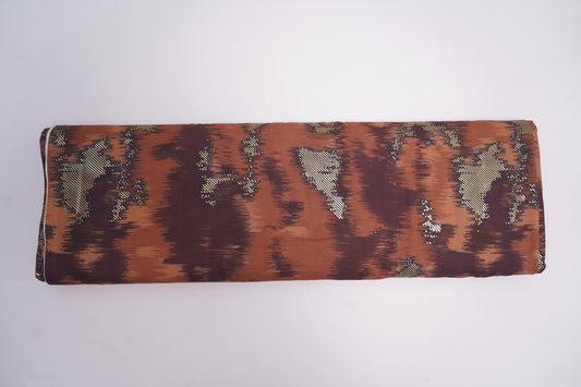 BSY SILK FABRIC WITH FOIL - Rustic Brown base