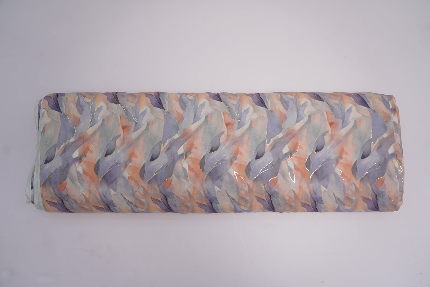 BSY SILK FABRIC WITH FOIL - Soft Lavender & Lilac tones