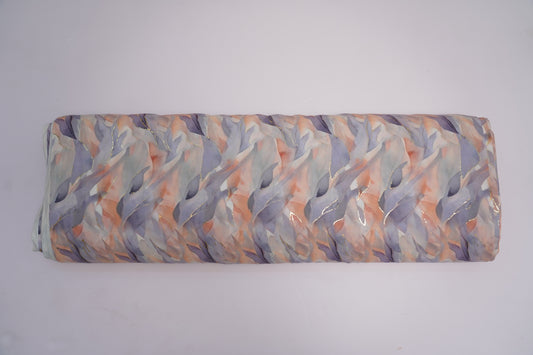 BSY SILK FABRIC WITH FOIL - Soft Lavender & Lilac tones