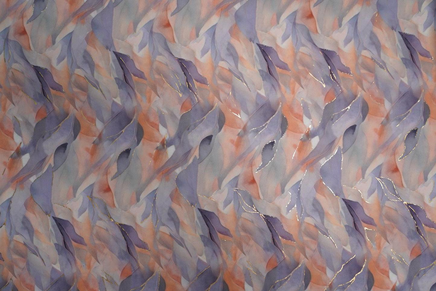 BSY SILK FABRIC WITH FOIL - Soft Lavender & Lilac tones
