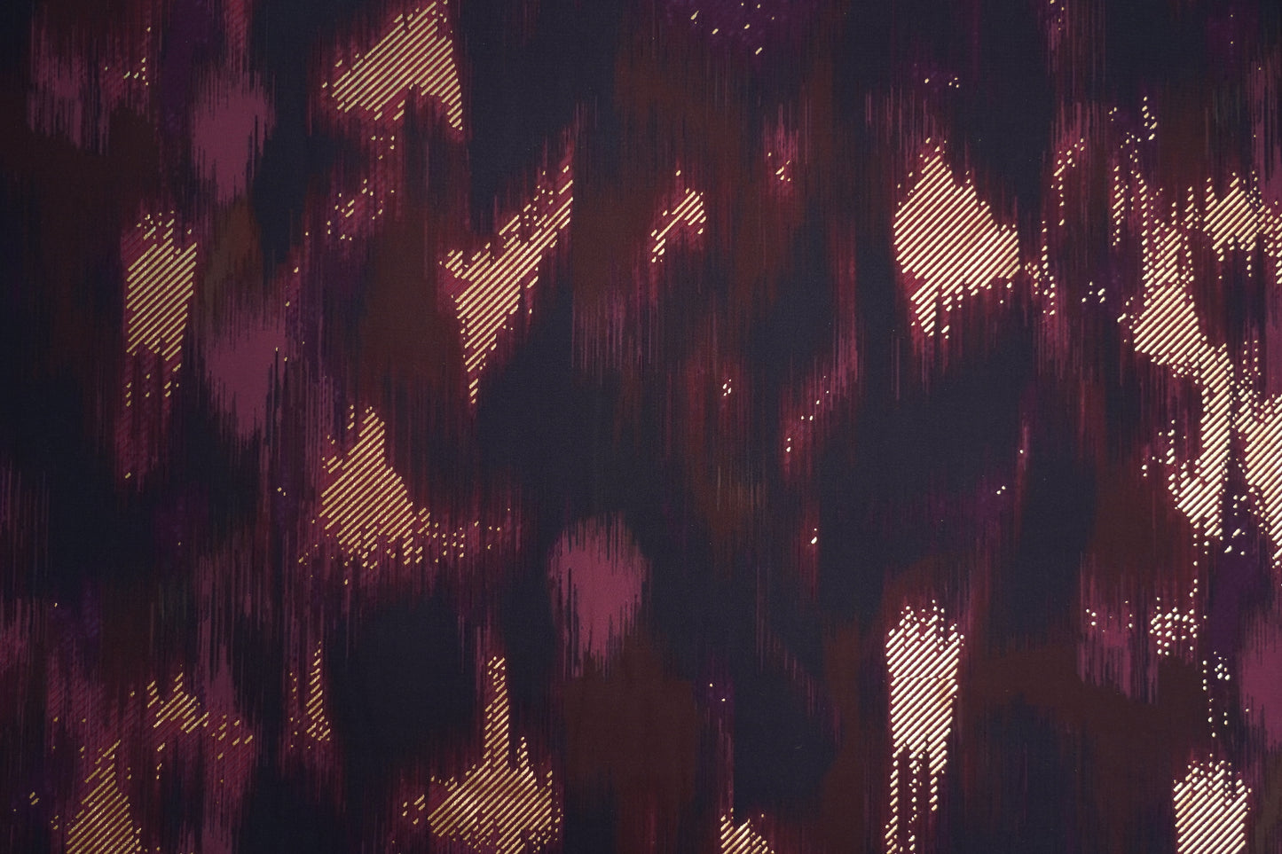 BSY SILK FABRIC WITH FOIL - Deep Wine & Plum base