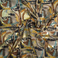 BSY SILK FABRIC WITH FOIL - lite Beige & Taupe base tones