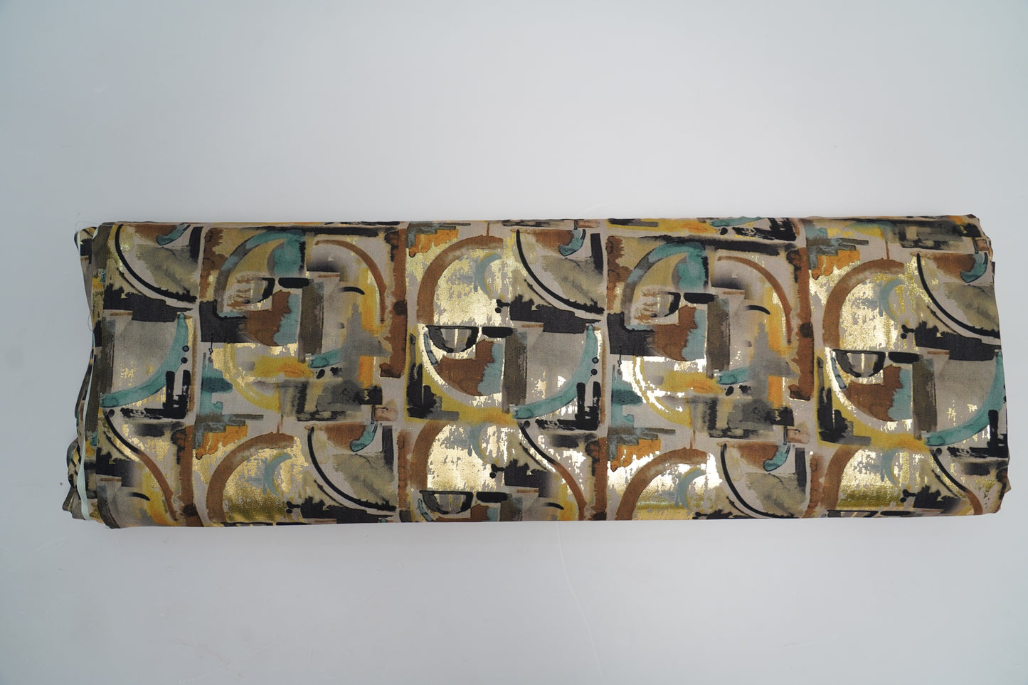 BSY SILK FABRIC WITH FOIL - lite Beige & Taupe base tones