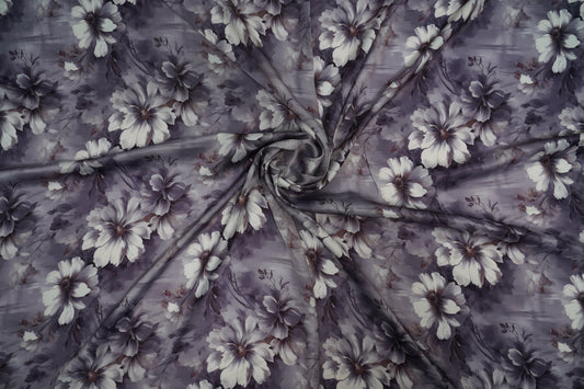 HEAVY SATIN GEORGETTE - Smoky Lavender base