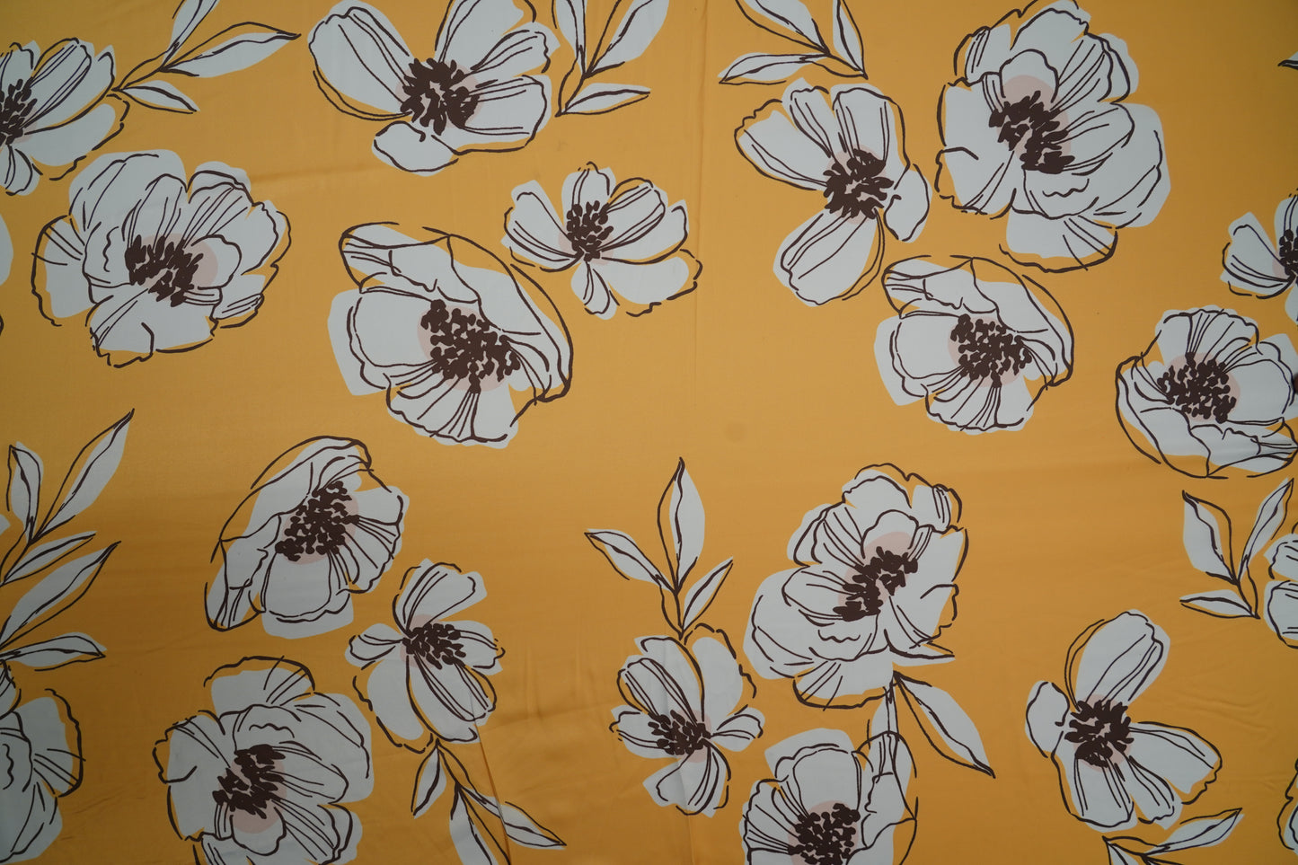 HEAVY SATIN GEORGETTE - Bright Yellow base