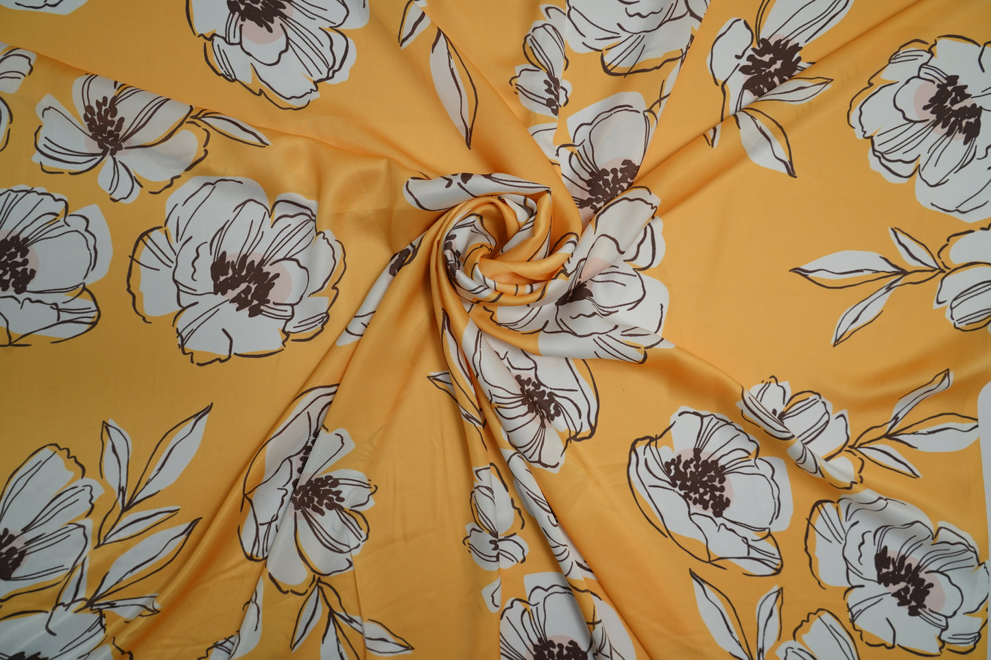HEAVY SATIN GEORGETTE - Bright Yellow base