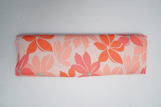 HEAVY SATIN GEORGETTE - Soft Peach-Pink base