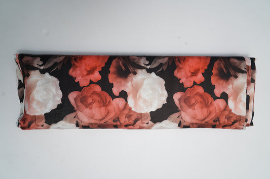 HEAVY SATIN GEORGETTE - Deep Black base