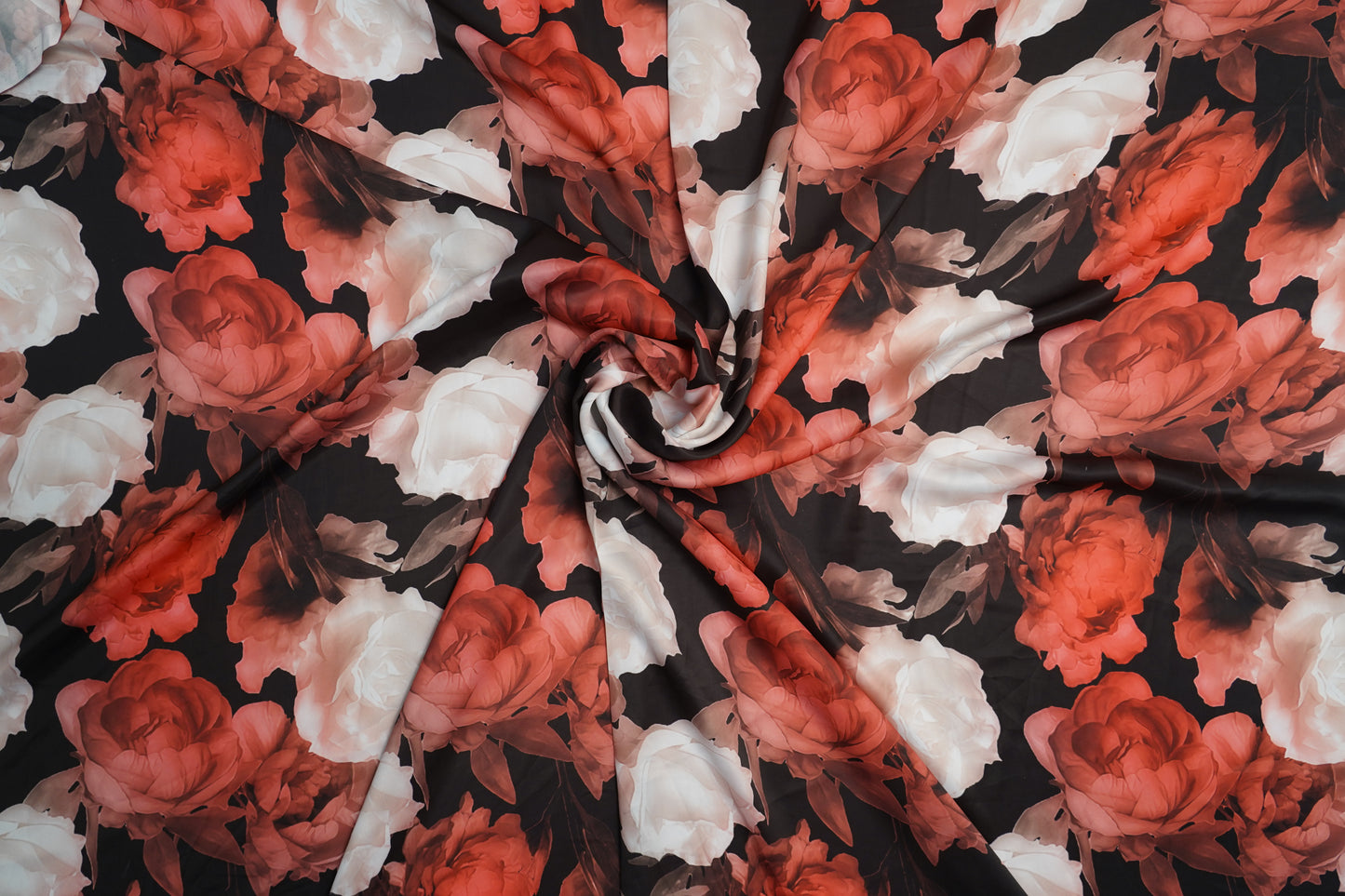 HEAVY SATIN GEORGETTE - Deep Black base