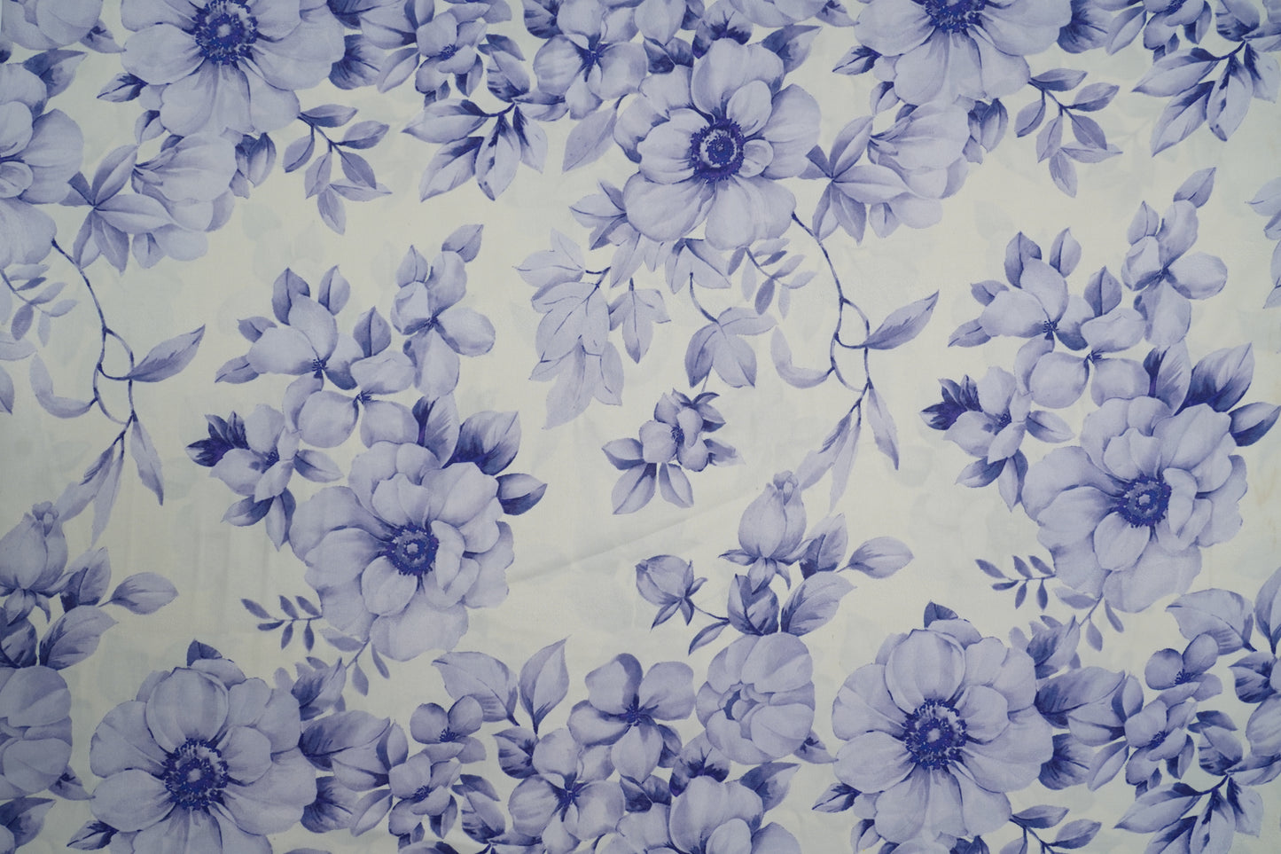 HEAVY SATIN GEORGETTE - Soft Ivory/Cream base