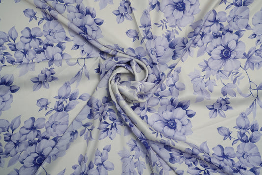 HEAVY SATIN GEORGETTE - Soft Ivory/Cream base